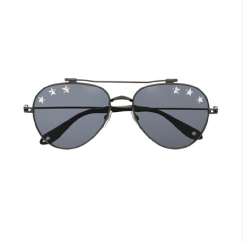 Givenchy White Star Black Aviator Sunglasses In Black/white